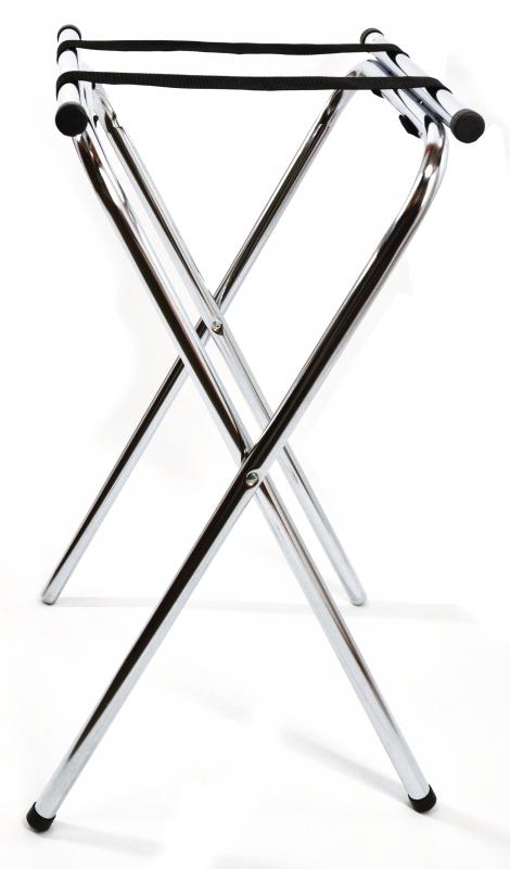 31-inch Chrome-Plated Double Bar Folding Tray Stand
